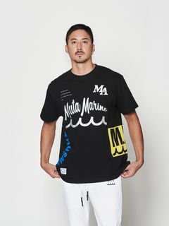 【予約品 10月9日(木) 締切】muta Test Print Tee / Tシャツ / ブラック【Acanthus × muta MARINE】