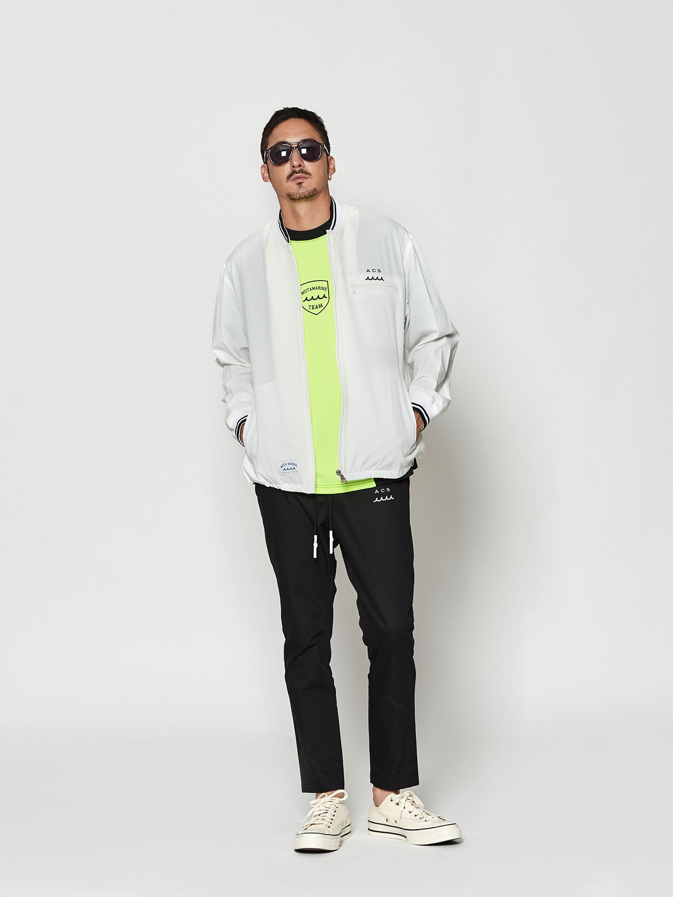 【予約品 10月9日(木) 締切】muta Dot Air(R) Ventilation Jacket / リブブルゾン / ホワイト【Acanthus × muta MARINE】