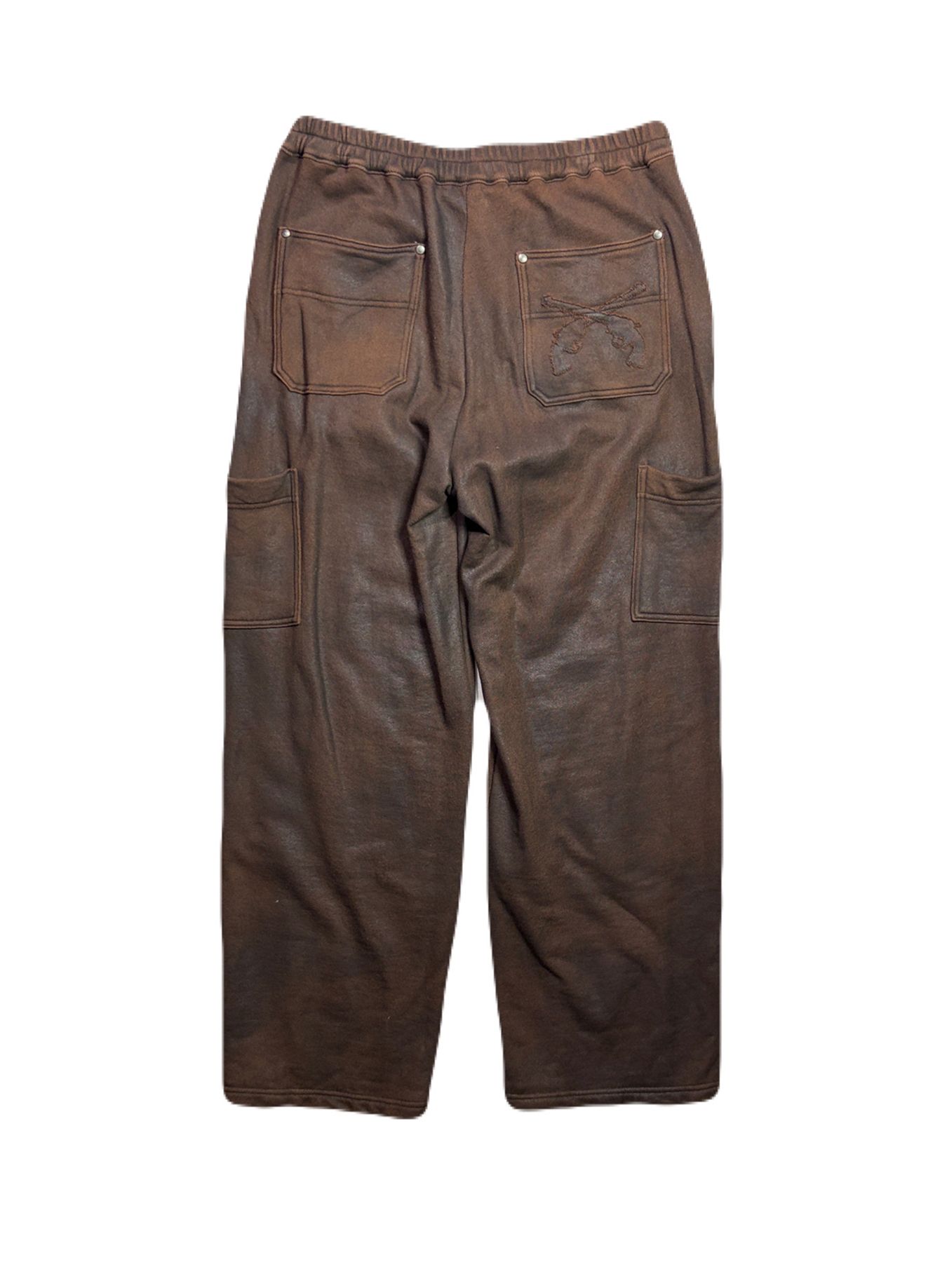 【予約品 3月9日(月) 18:00 締切】FOIL PRINT PANTS / 箔プリント ダブルニー スウェットパンツ  / ブラウン