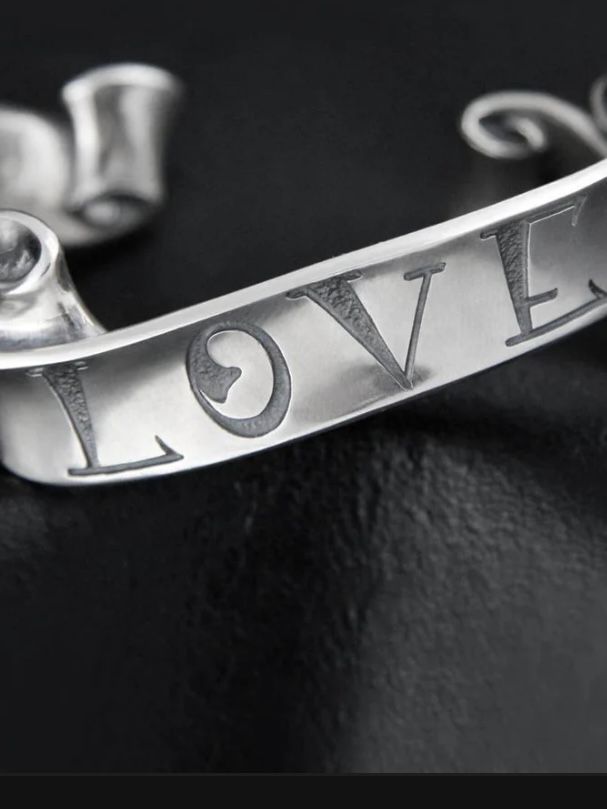 Message On Ribbon Bangle LOVE S