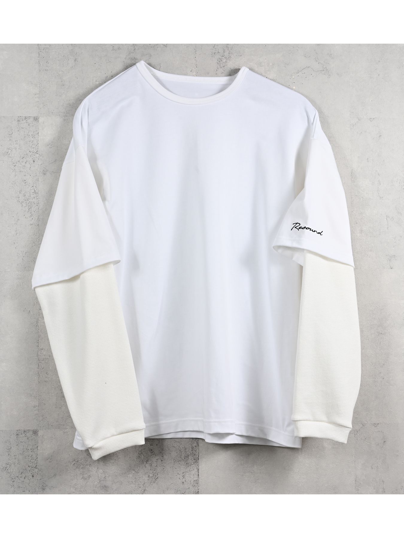 【予約品 11月16日(日) 締切】FAKE LAYERED WAFFLE LONGSLEEVE / フェイクレイヤード ワッフル ロングスリーブTシャツ / ブラック