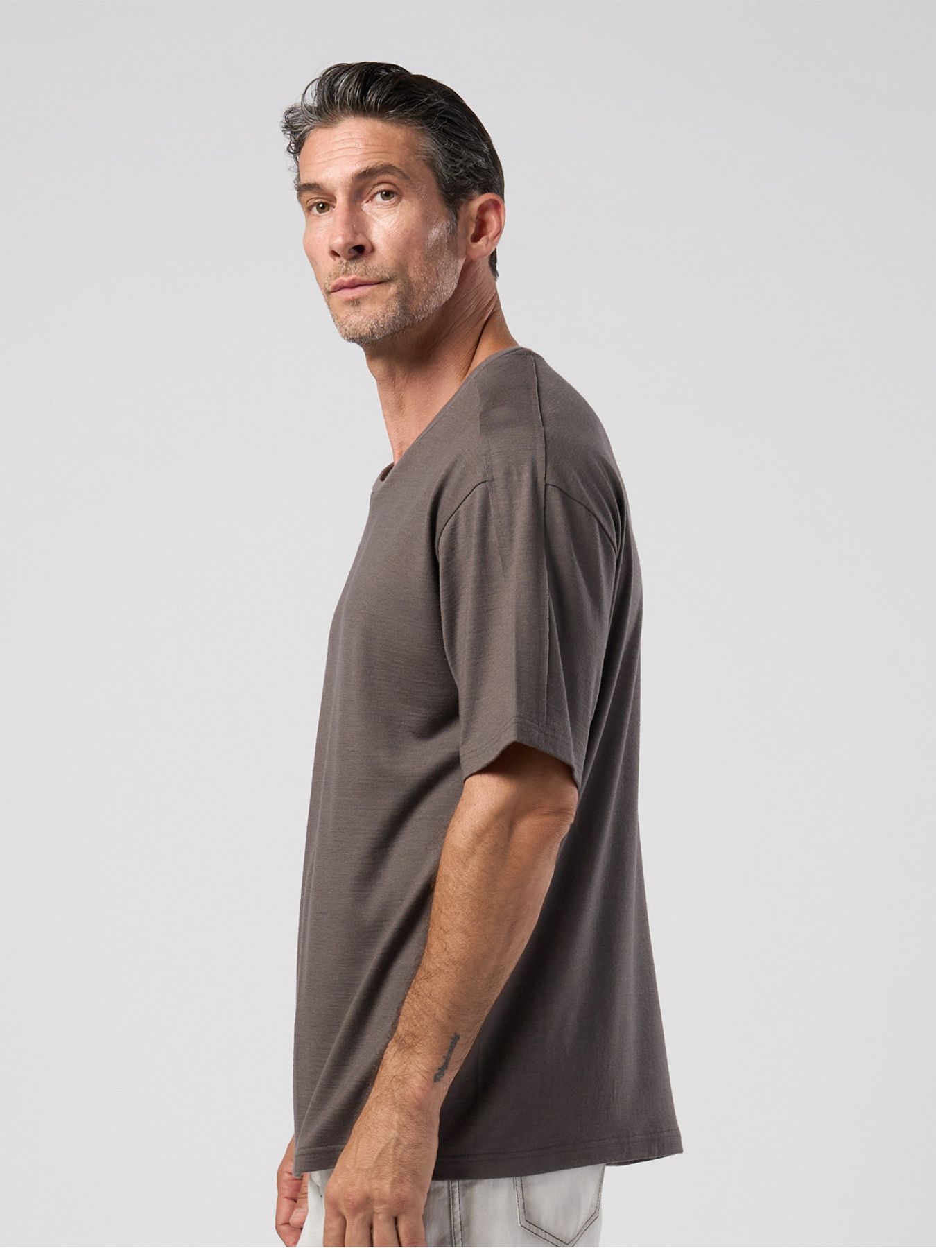 【予約品】super100's wool jersey S/S / Super100'sウール ハイゲージシングルジャージー ショートスリーブカットソー / スチールグレー