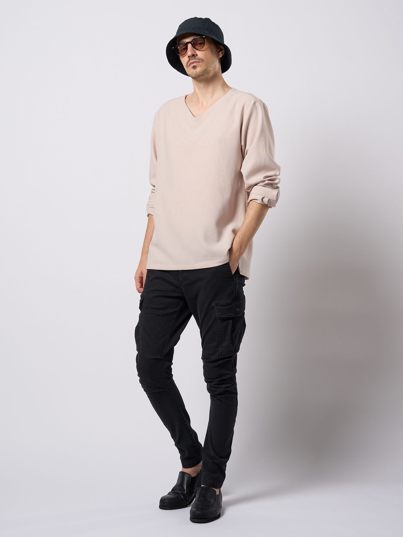 【予約品 9月23日(火) 締切】boat V-neck pullover shirt / ボートVネック プルオーバーシャツ / ナチュラル