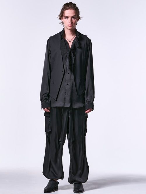 《予約品》 SingleFrillShirt / レースシングルフリルシャツ / ブラック