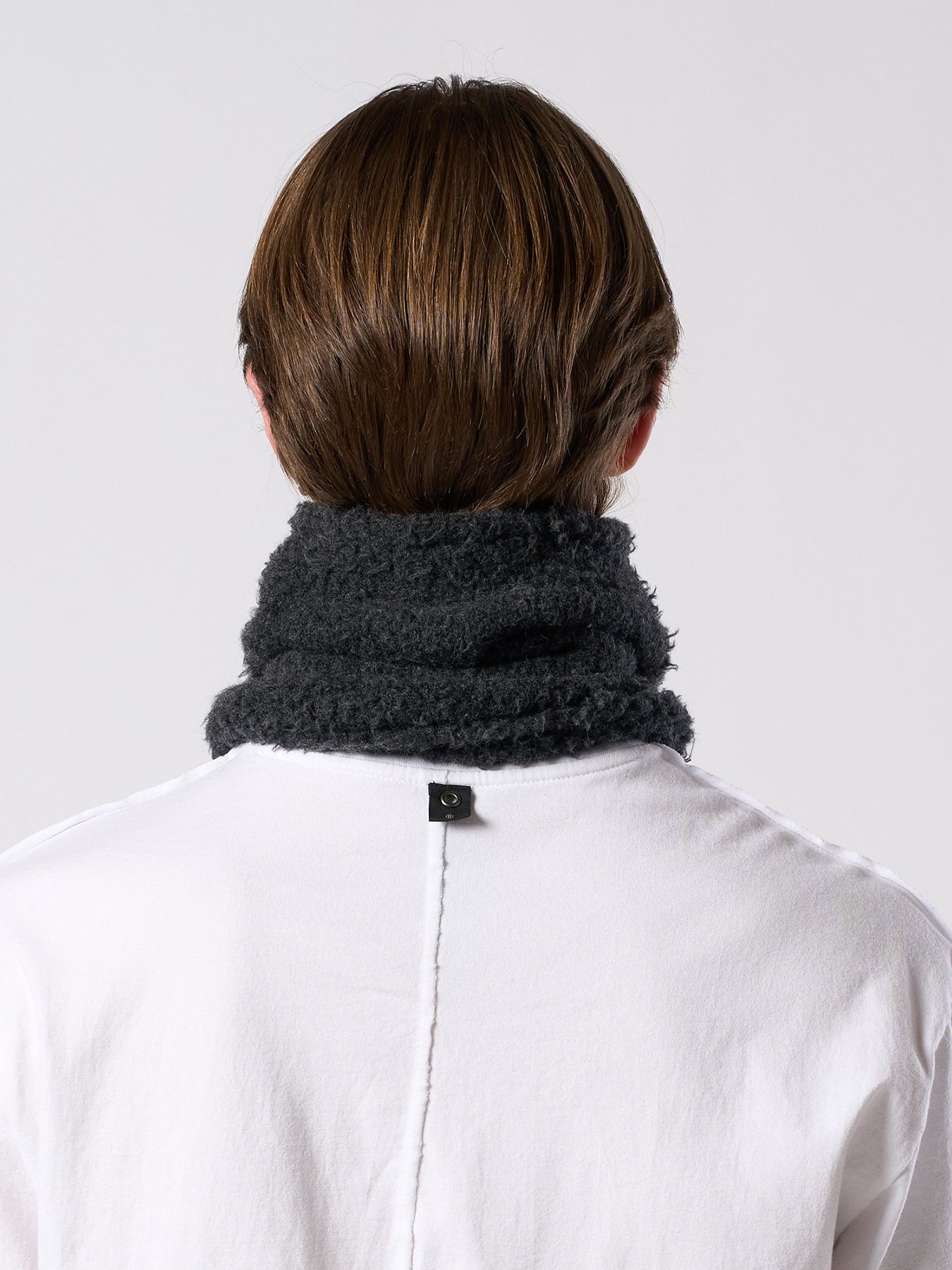 【予約品 4月19日(日) 18時締切】fancy yarn knit snood / ニットスヌード / チャコール