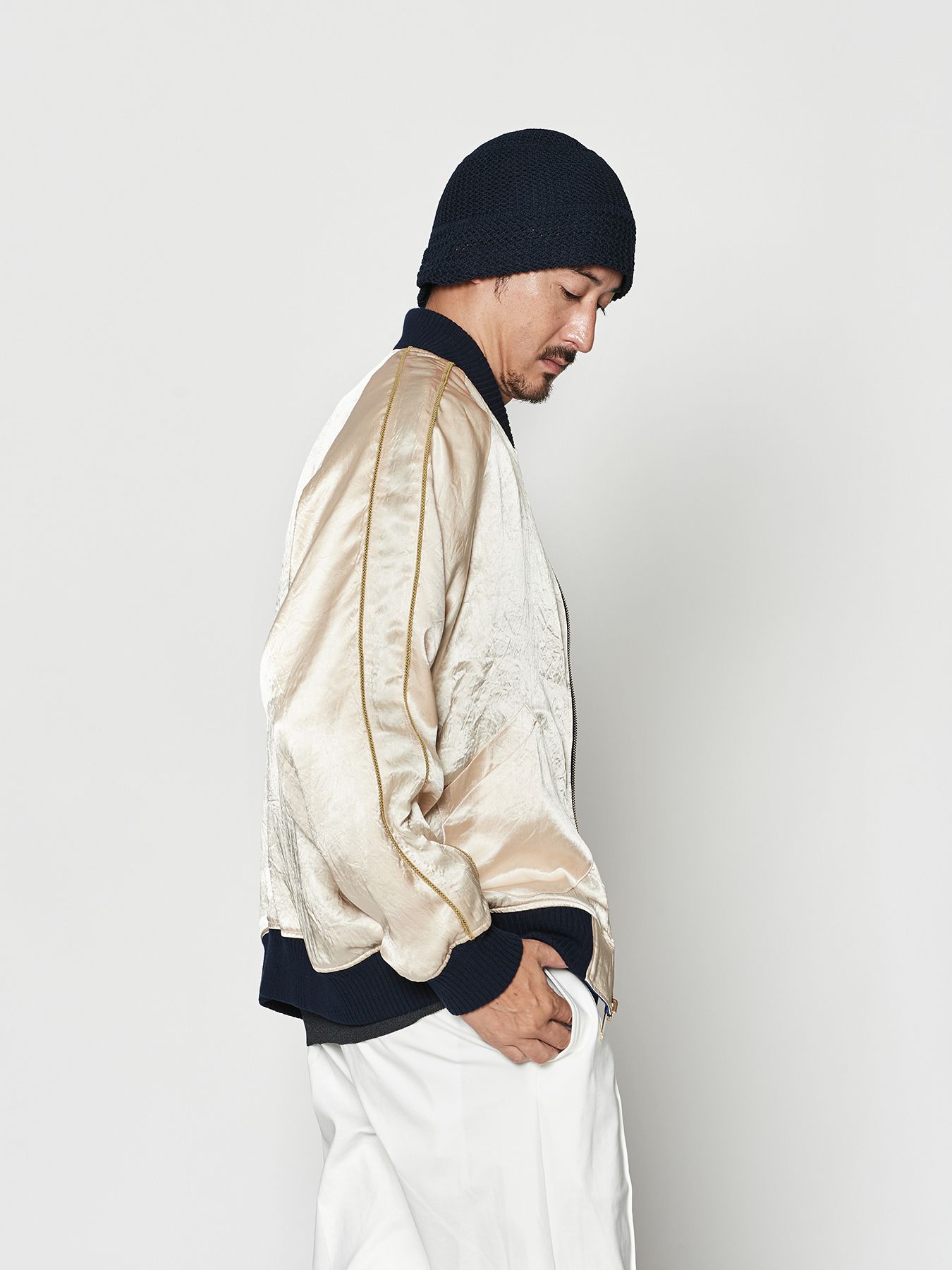 【予約品 10月9日(木) 締切】muta Souvenir Jacket / リバーシブル スーヴェニアジャケット / ブルー【Acanthus × muta MARINE】