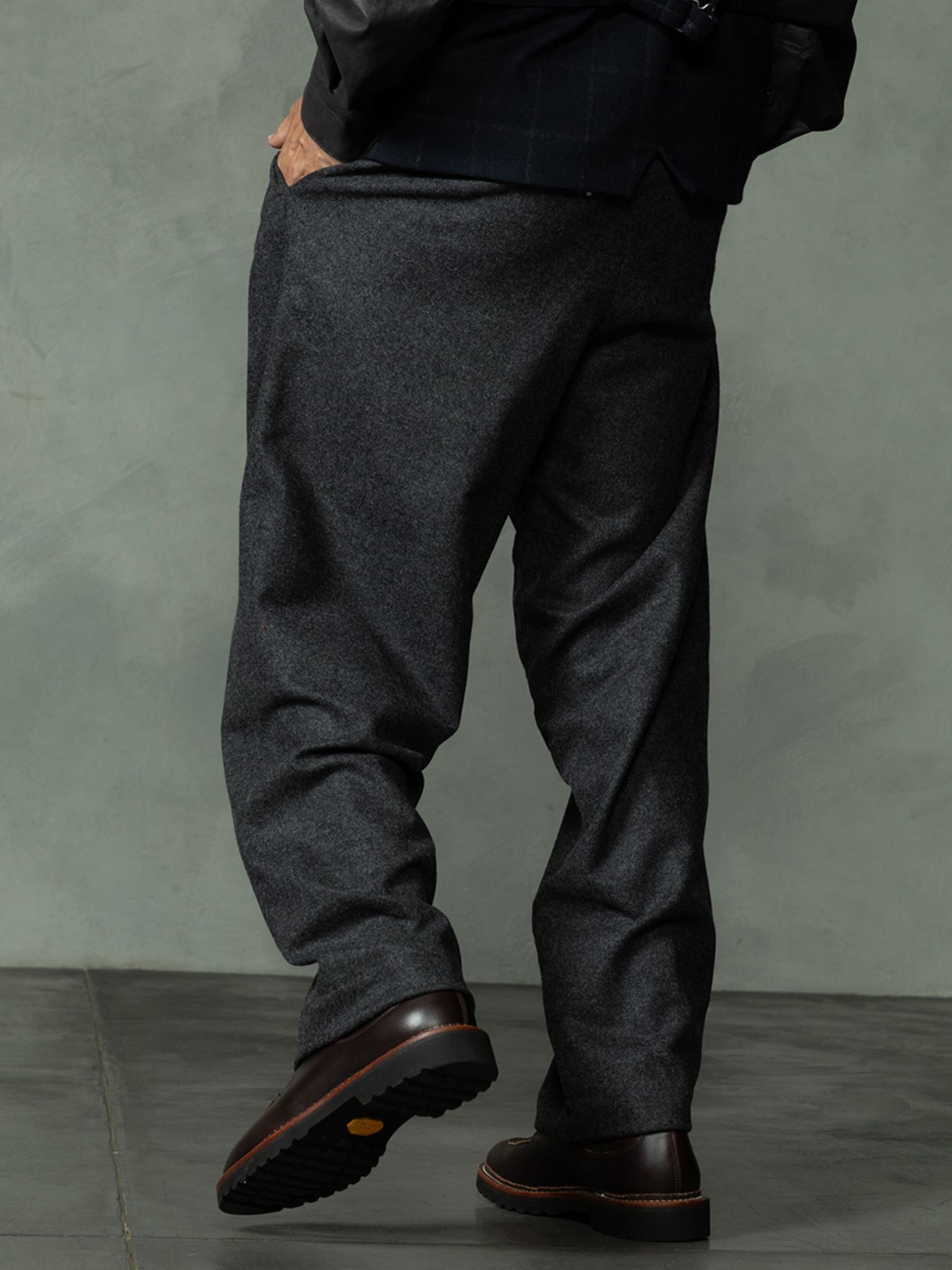 【予約品 7月5日(日) 締切】WOOLBASTE TROUSERS / ウールトラウザーズ / 杢チャコール