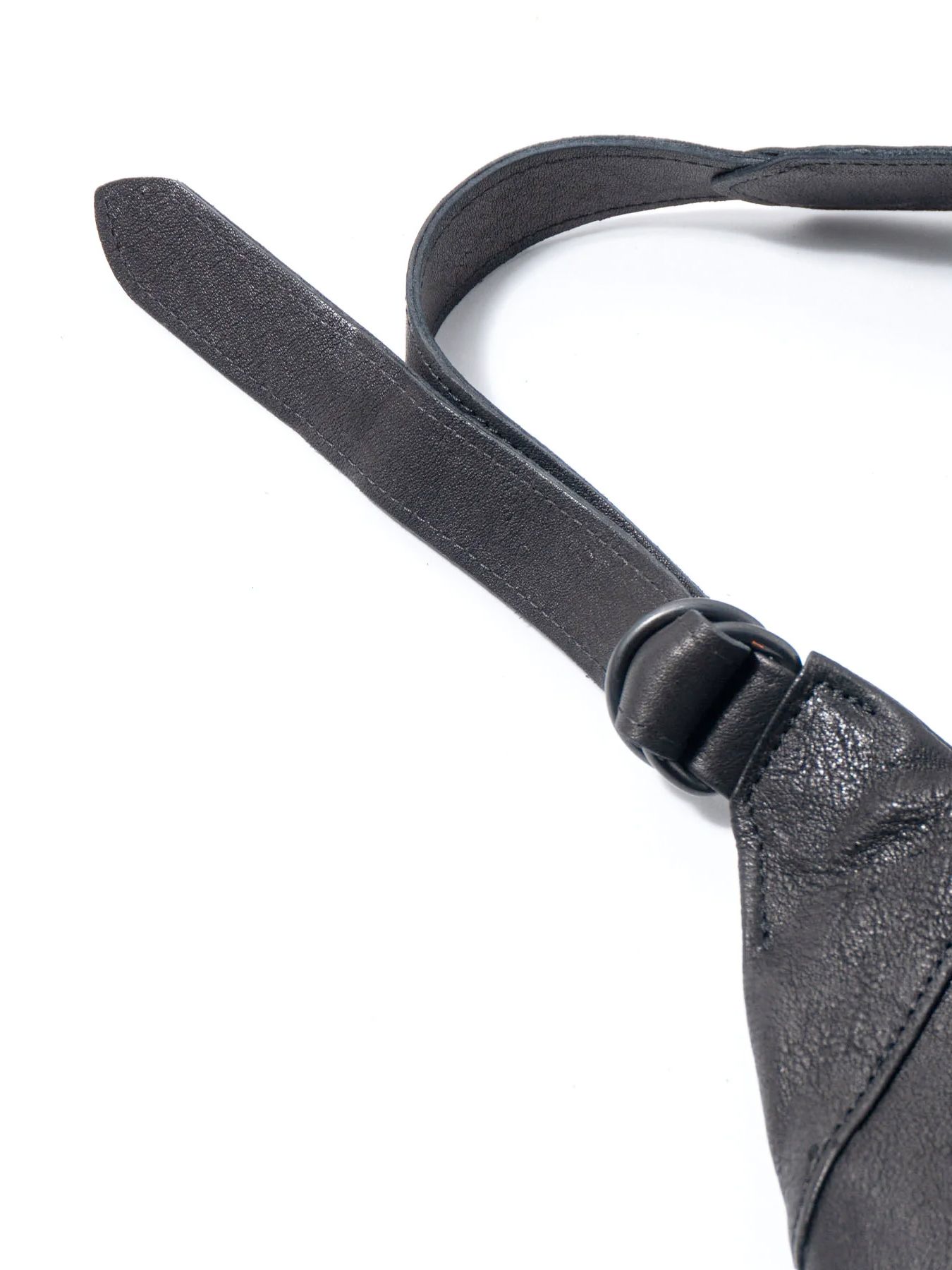 【予約品 10月12日(日) 締切】Pit Vegetable Full Tanned Shrunken Horsehide Body Bag / フルタンニン ピット鞣し シュリンク ホース ハイド ボディー バッグ / HIGH THROTTLE / ブラック×シルバー