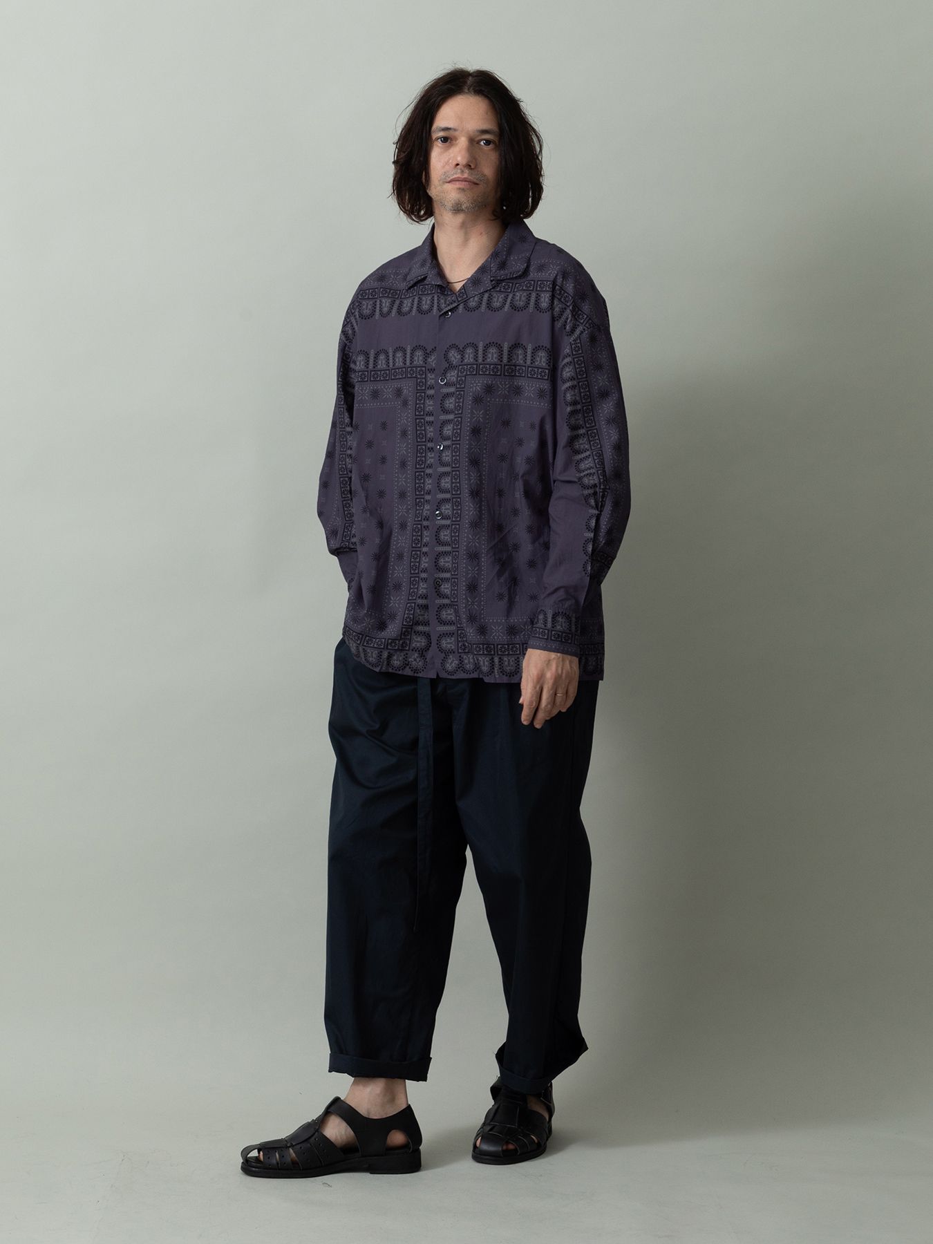 【予約品 2月1日(日) 締切】VINTAGEBANDANA SHIRTS / ヴインテージバンダナ柄 長袖シャツ / パープル