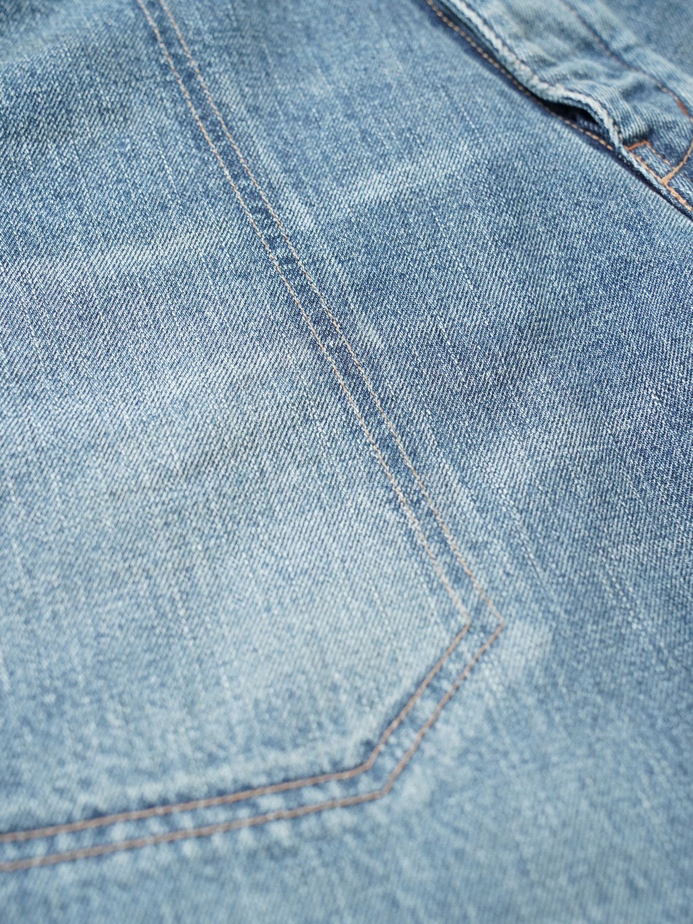 【予約品 5月6日(水) 締切】USN-DENIMTROUSERS damage / ダメージ加工 デニムミリタリーパンツ / インディゴ × 金茶ステッチ 淡