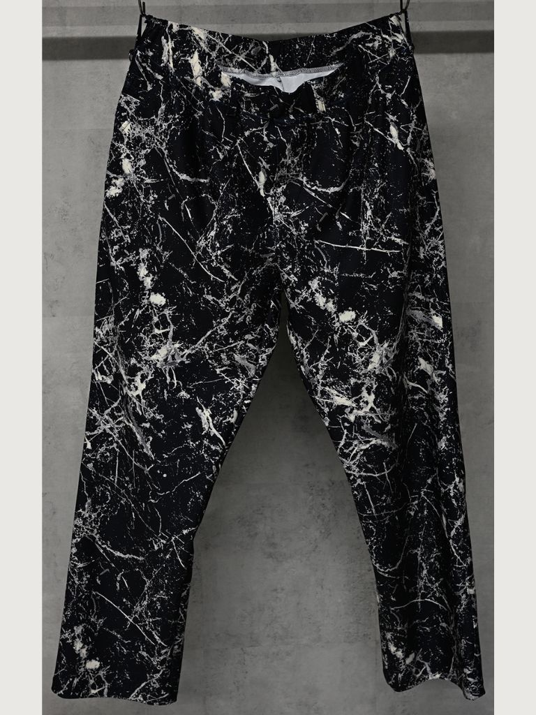 《予約9月1日18時締め》 MELTON WIDE TUCK PANTS  / ワイドタックパンツ / ペイントブラック
