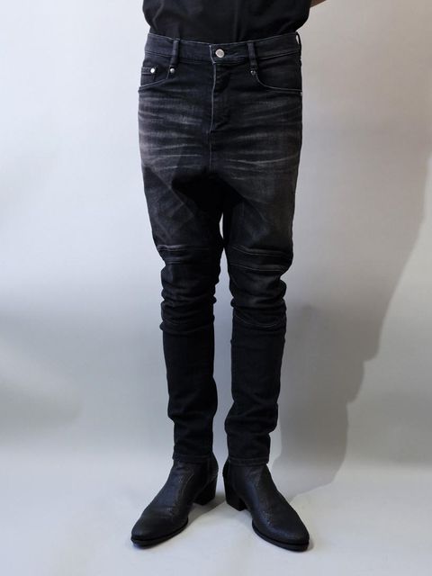 Supima Stretch Denim USED Semi-saruel Pants / セミサルエルパンツ / Dグレー 【ys Yuji SUGENO】