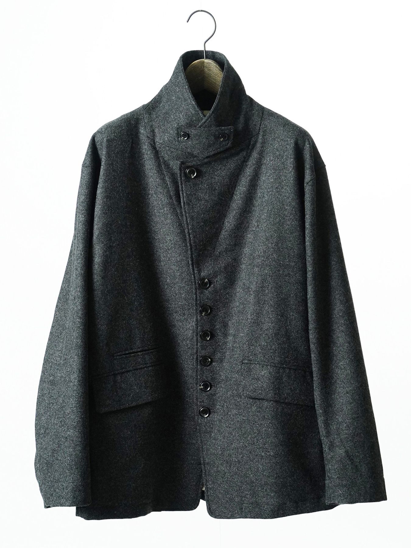 【予約品 7月5日(日) 締切】PEAK-JACKET / ウールジャケット / 杢チャコール
