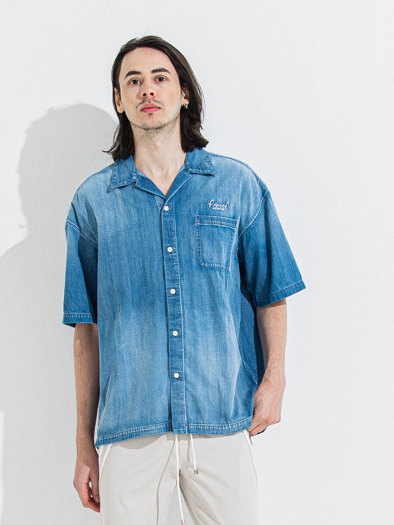 【予約品】ZACK HALF DENIM SHIRT / ザックハーフスリーブスリーブデニムシャツ / ライトインディゴ