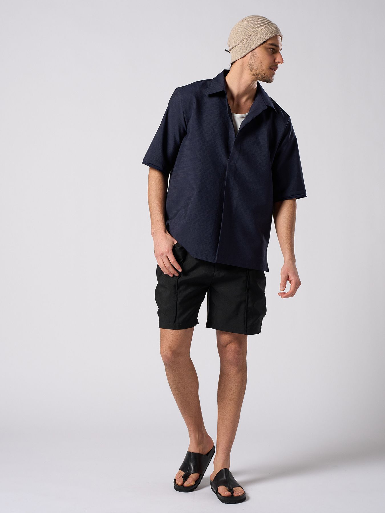 【予約品 1月25日(日) 締切】skipper shirt H/S / スキッパー ハーフスリーブシャツ / ネイビー