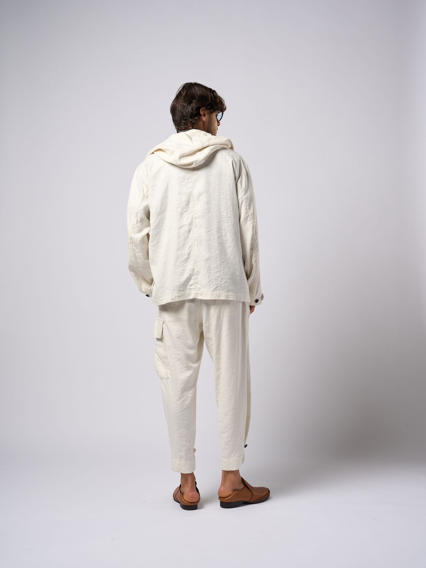 【予約品9月16日 10時締め】 side pocket easy cropped  / イージーパンツ / ホワイト