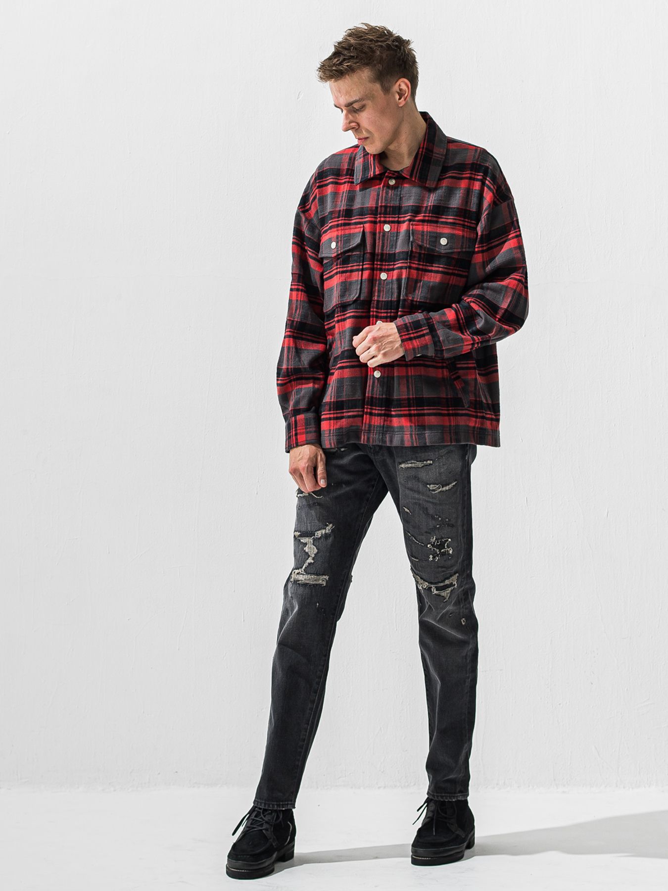 【予約品 9月6日(日) 締切】SCOTT JEANS / ライトオンスヴィンテージジーンズ / ブラック ユーズド