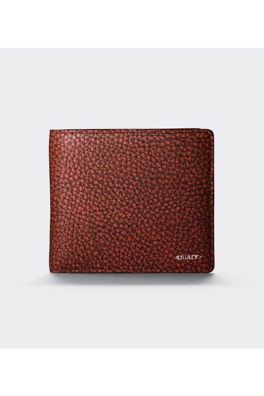 二つ折り財布 Grind Leather / Orange Brown 【aniary】