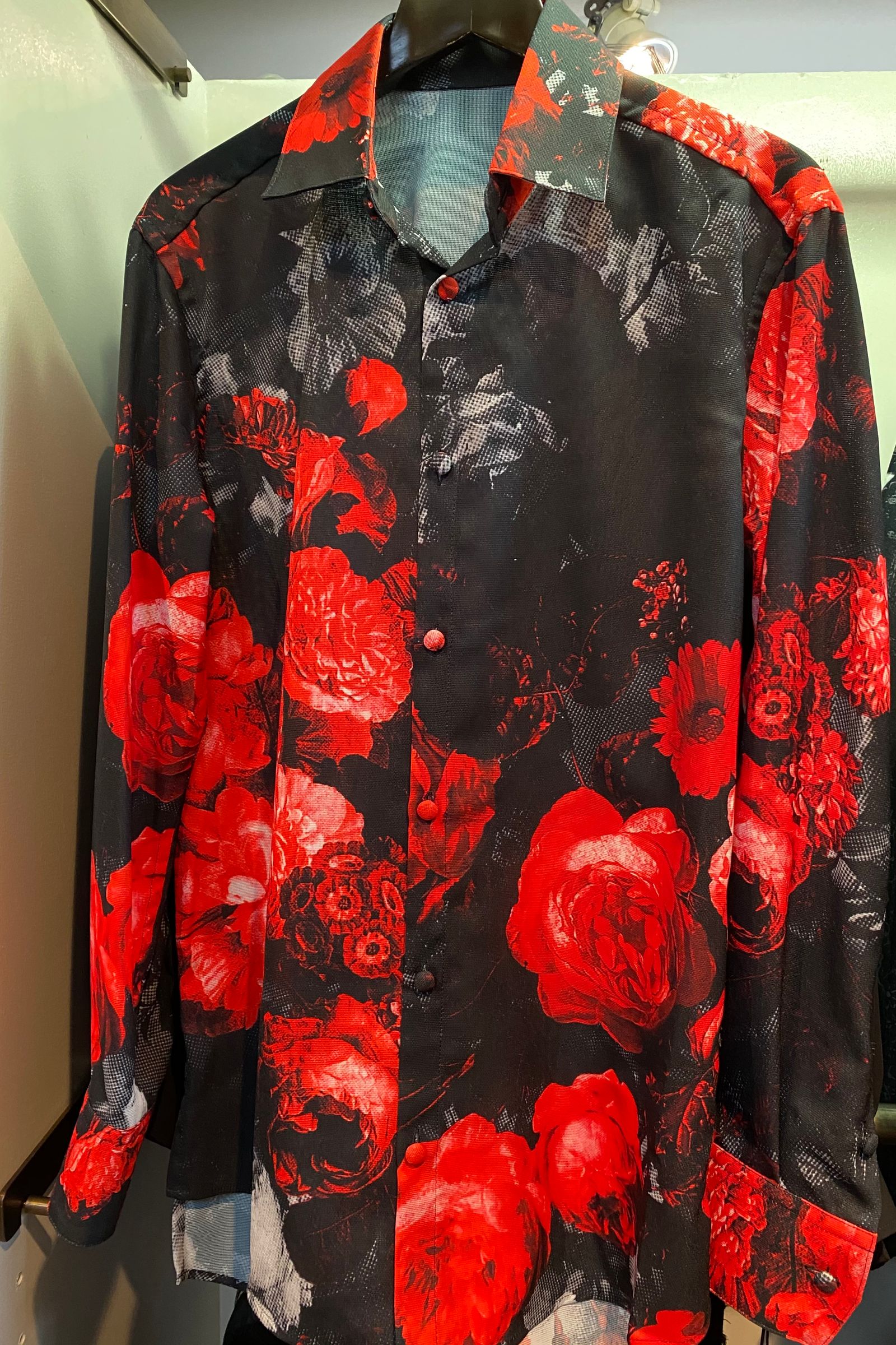 Shirts シャツ FloraMesh / Black&Red 【kiryuyrik】