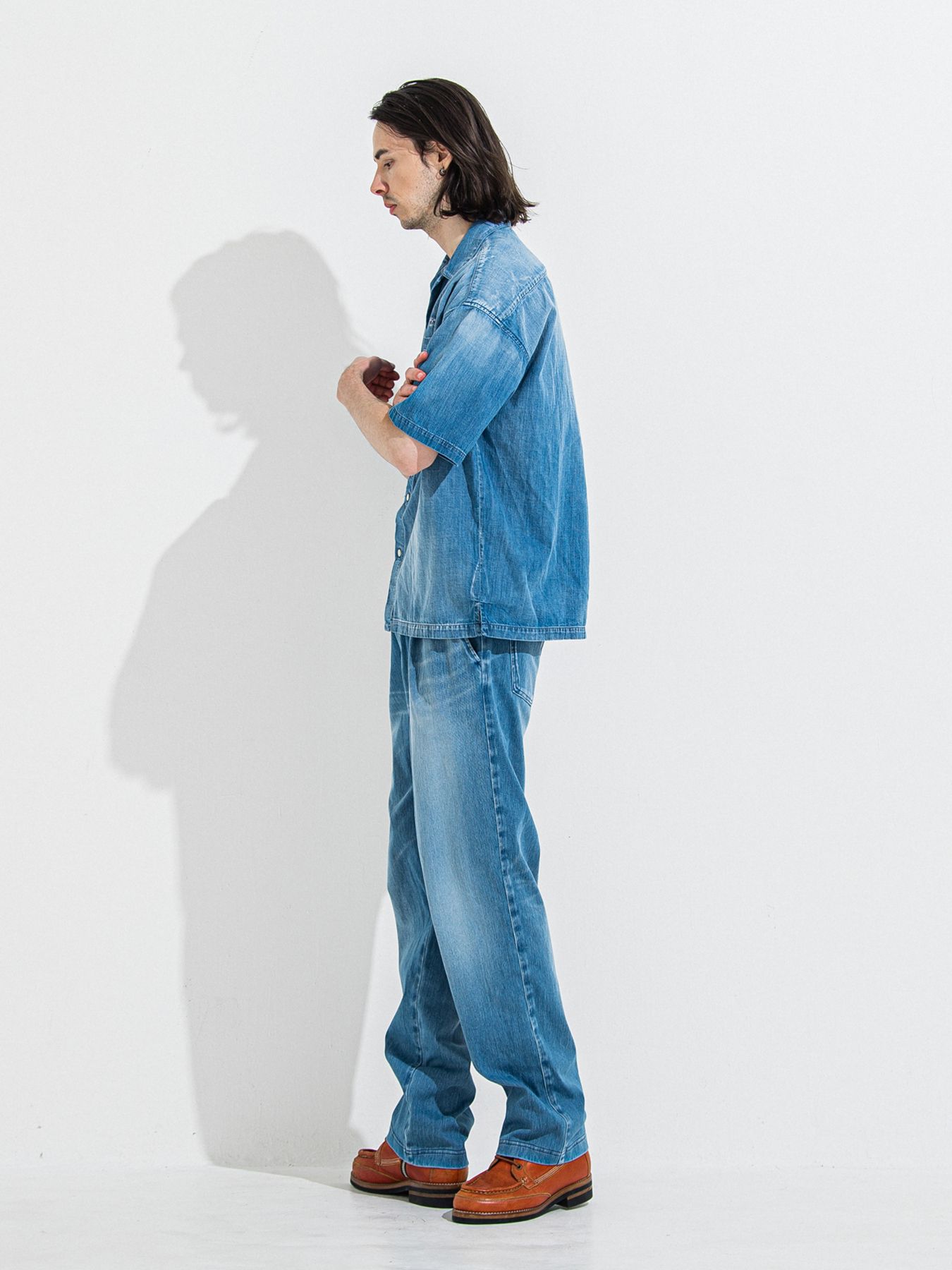 【予約品】ZACK HALF DENIM SHIRT / ザックハーフスリーブスリーブデニムシャツ / ライトインディゴ