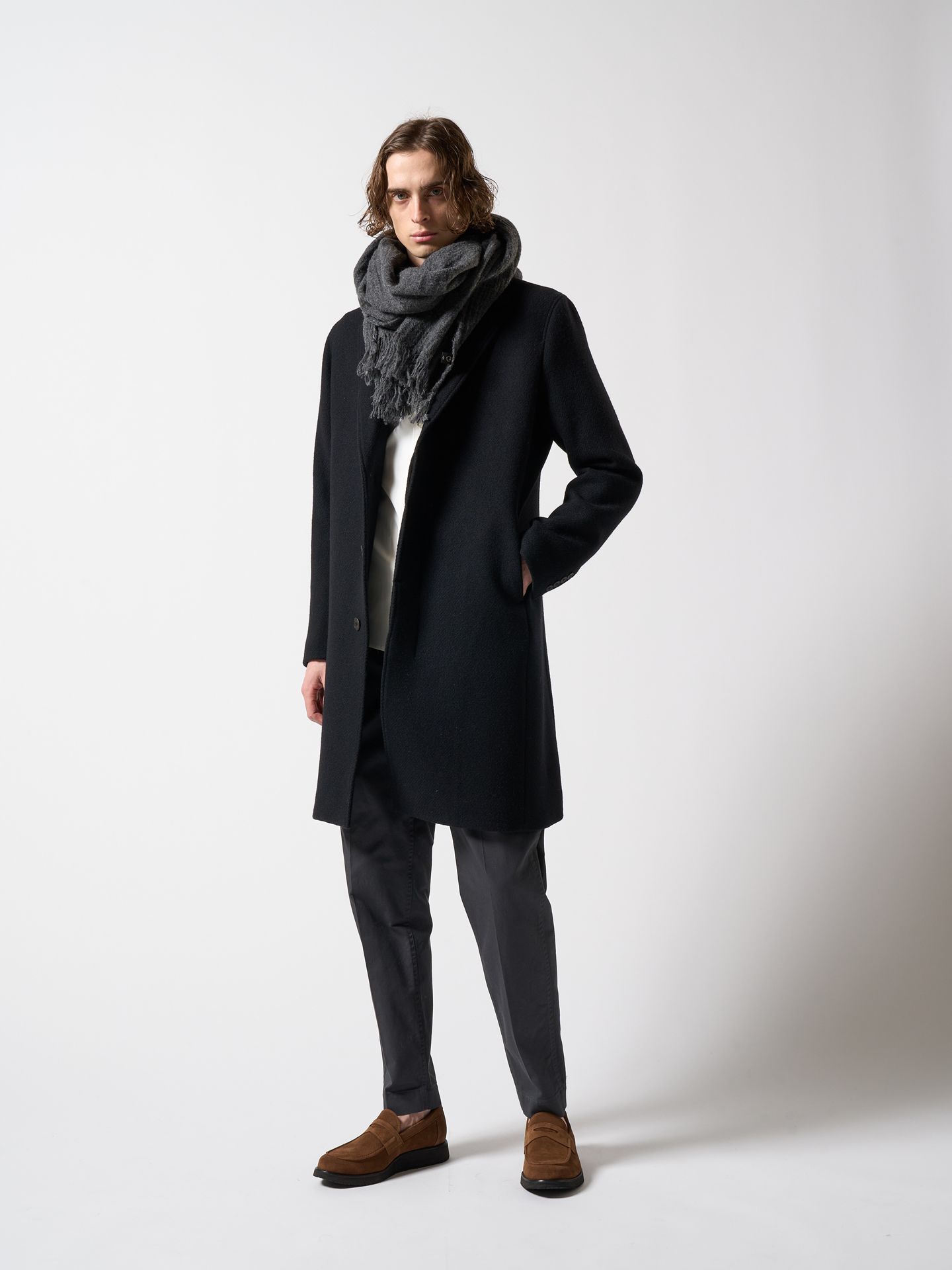 【予約品】 pressed tapered chino / チノパンツ /  グレー