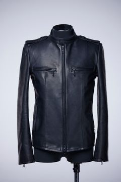 《予約品》 Epaulette Single Riders Jacket ライダースジャケット / Black 【THE ONENESS】 7月入荷予定
