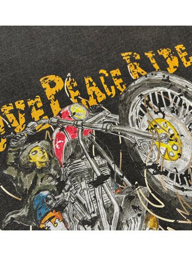 PIGMENT DYE BIKER T /ピグメント加工 BLACK / roarguns