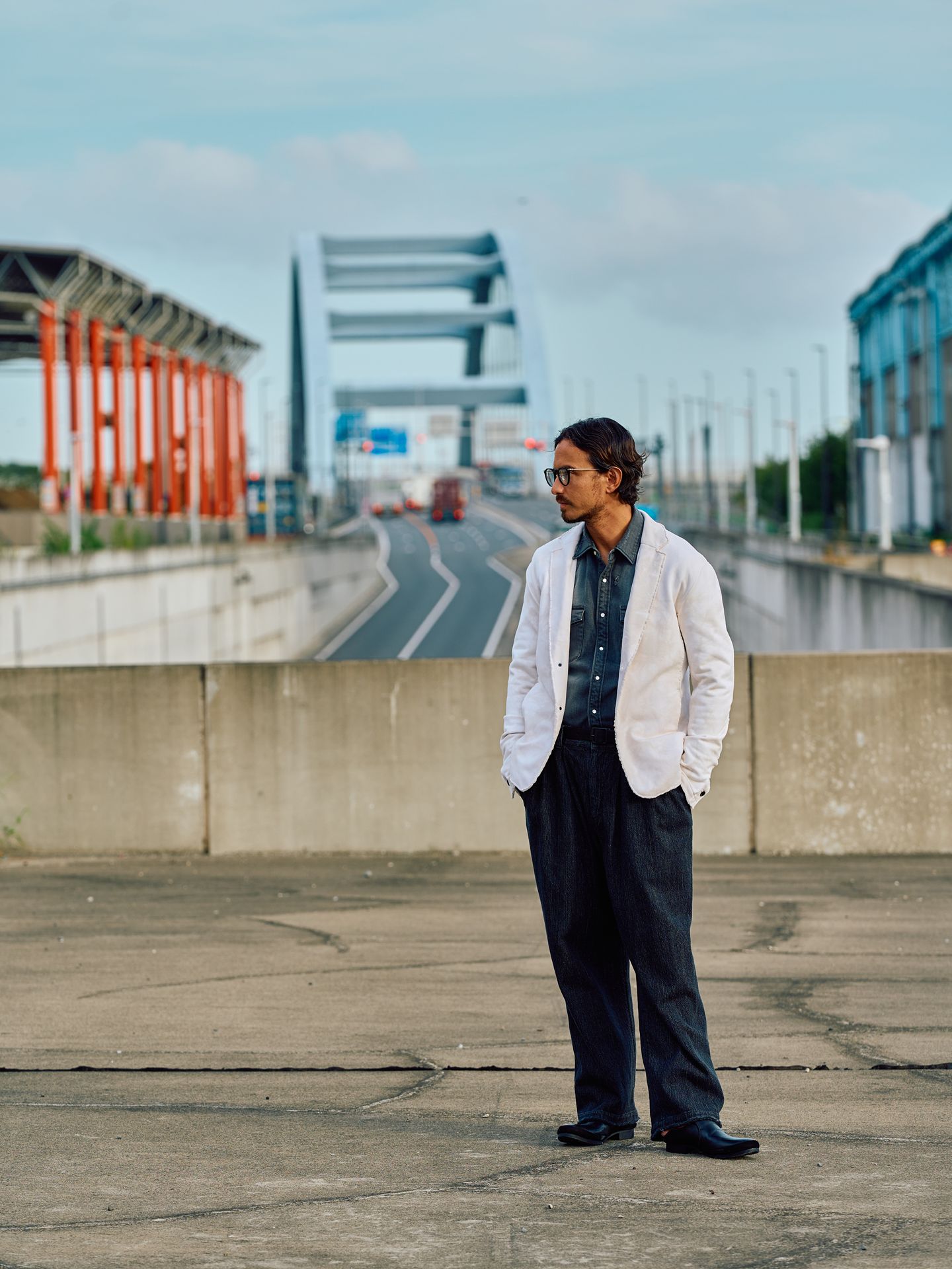 【予約品9月16日 10時締め】 2-tuck wide trousers / ワイドトラウザーズ / usedブラック
