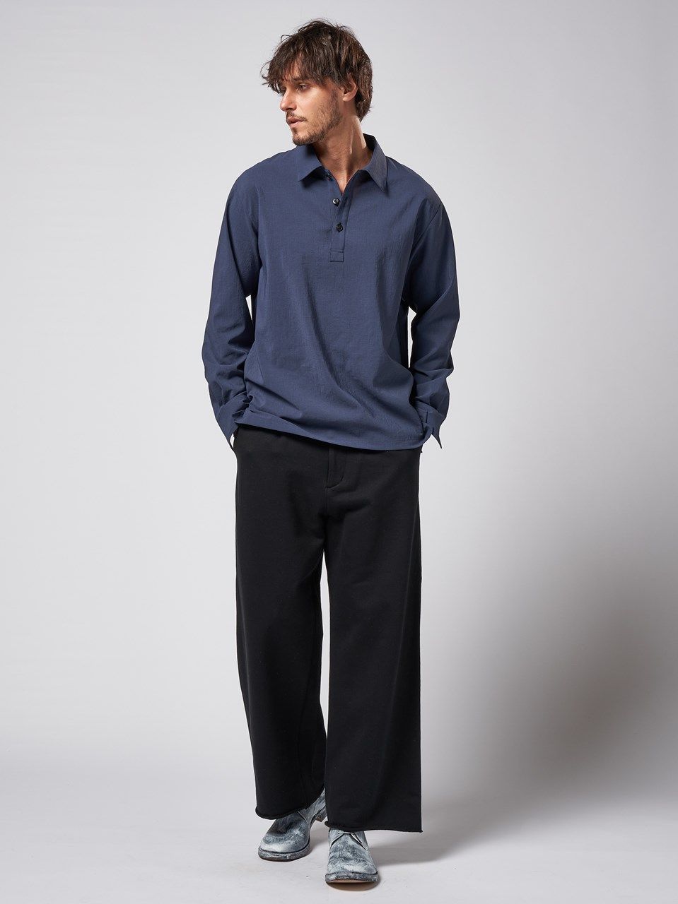 《予約品》 shirt pullover / プルオーバーシャツ / ネイビー