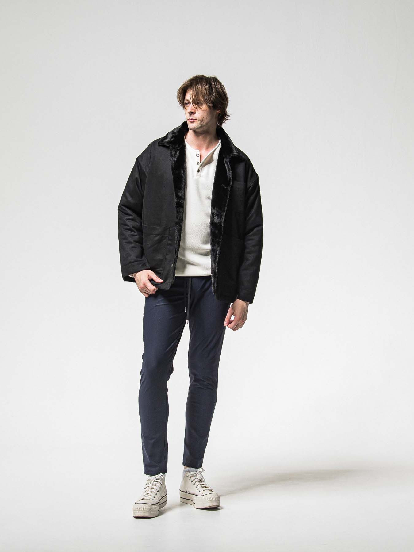 【予約品 8月31日(日) 締切】CHRIS EASY HEAT TUCK PANTS / クリス イージー ヒートタックパンツ / ネイビー