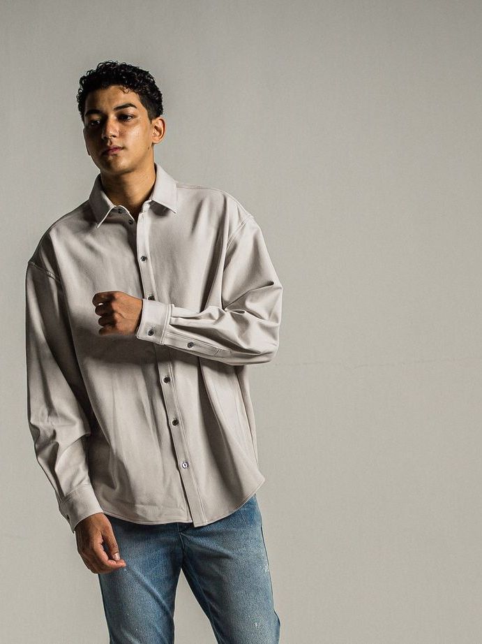 《予約9月1日18時締め》 jersey  jack shirts  / シャツ / グレー