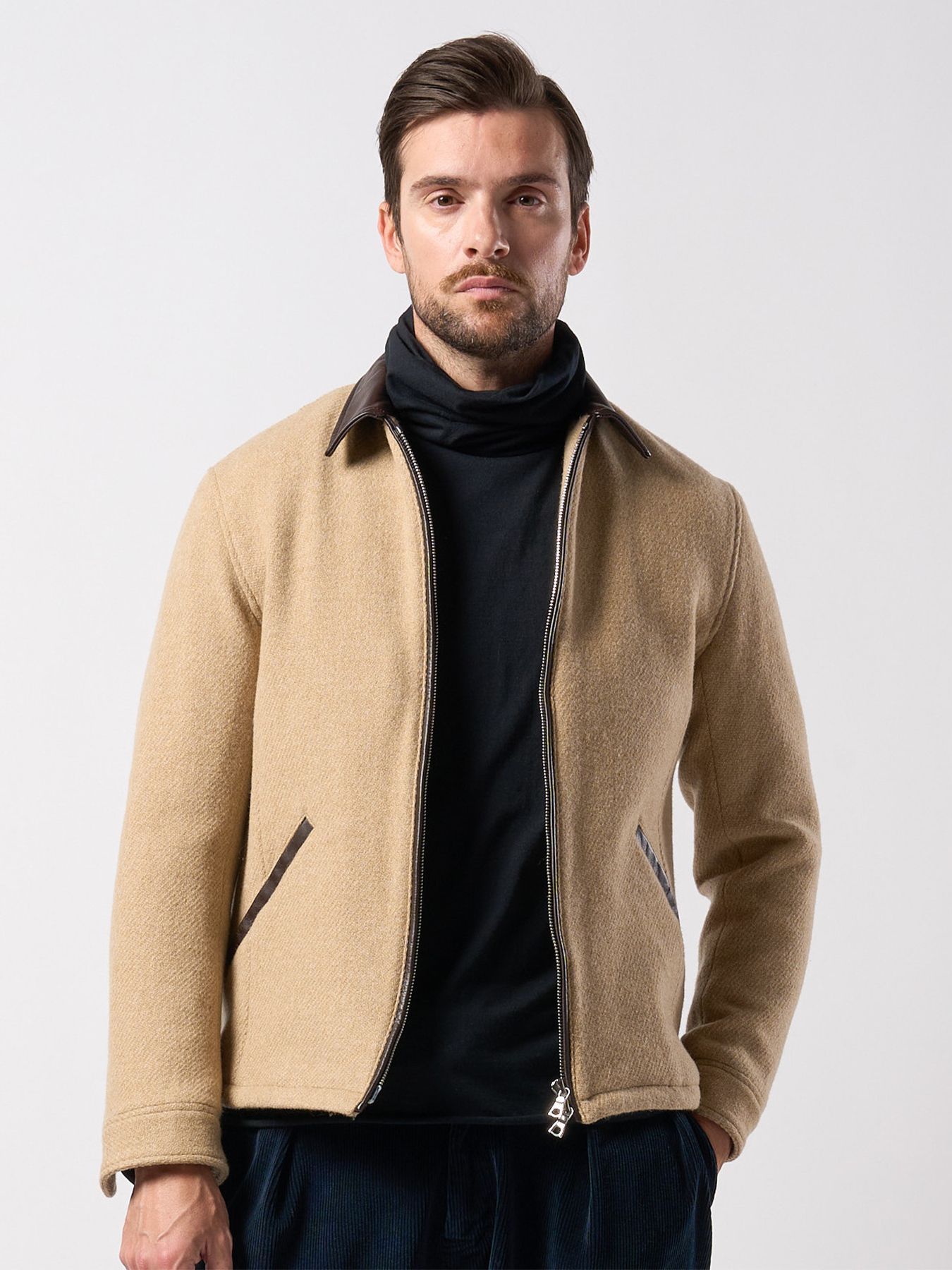 【予約品 】classical tweed zip blouson / クラシックツイード ジップブルゾン / ベージュ