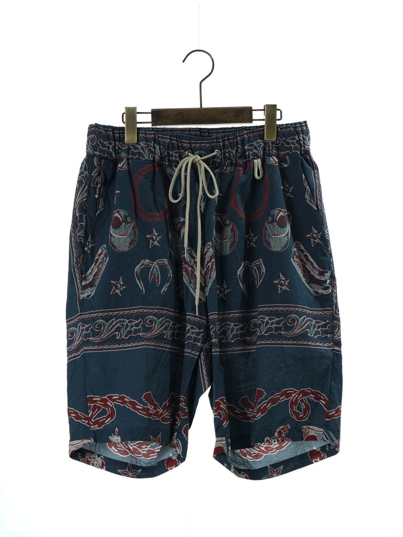 【予約品 11月23日(日) 締切】WESTERNBANDANA SHORTS / バンダナプリント ショーツ / NAVY