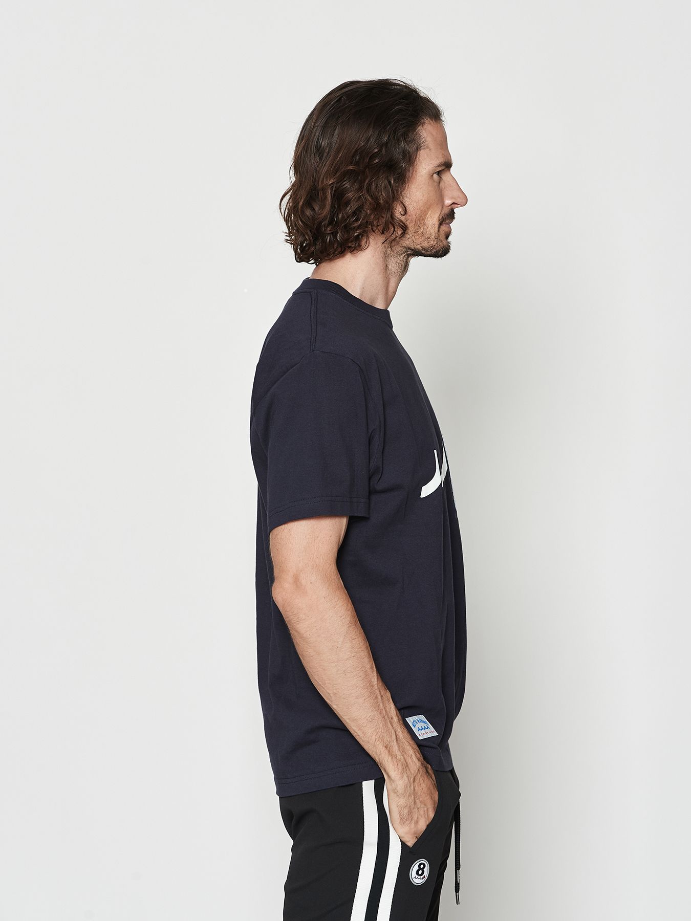 【予約品 10月9日(木) 締切】muta  Mesh Trimming Pocket Tee / Tシャツ / ネイビー【Acanthus × muta MARINE】