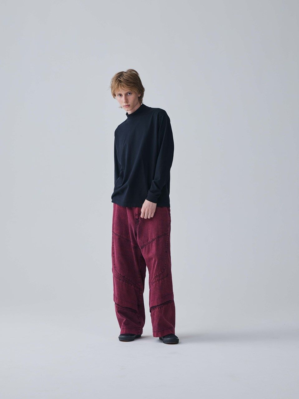 COMBED YARN HI NECK CS  / ハイネックTシャツ / ブラック 【Iroquois.イロコイ】