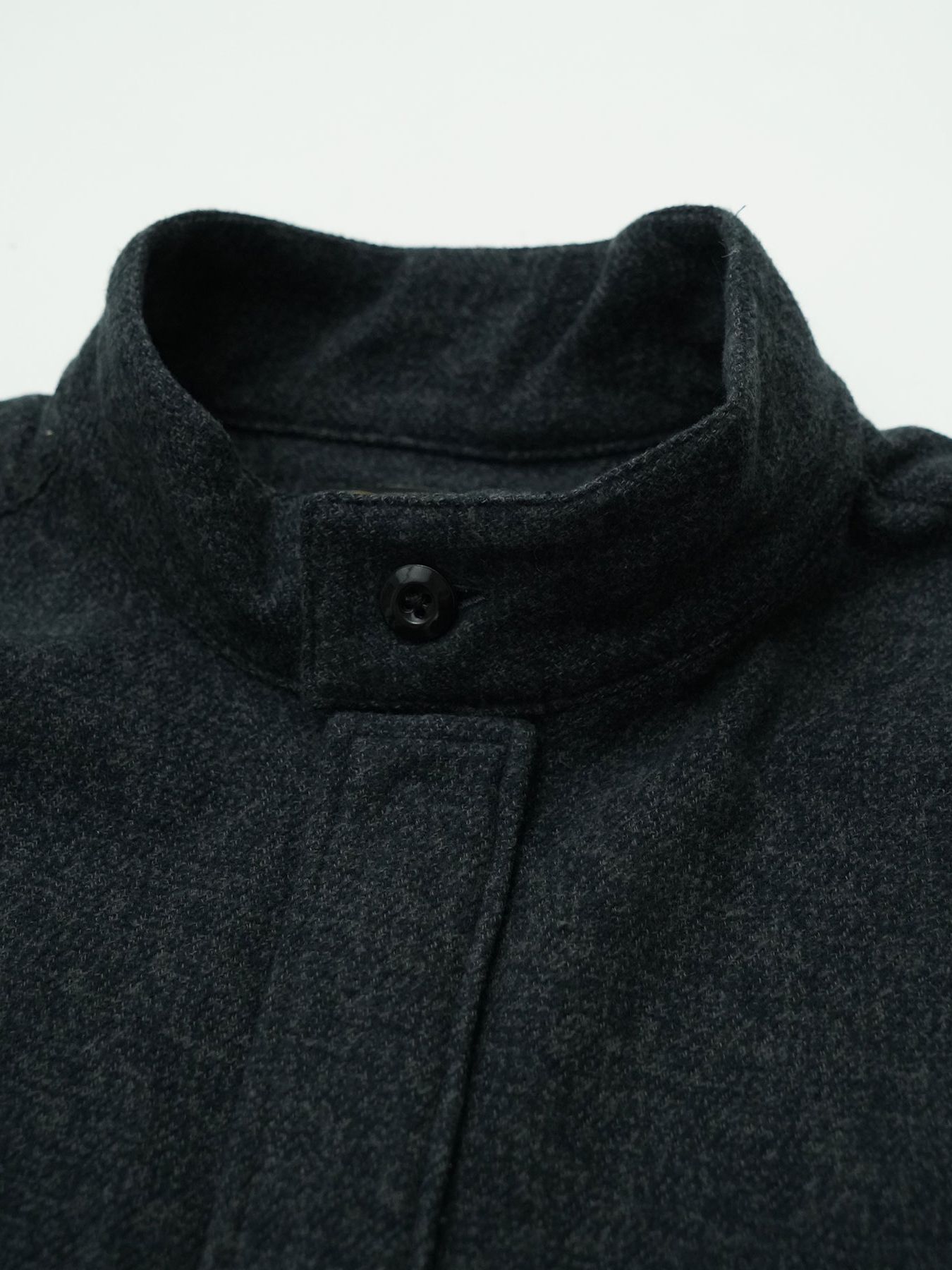 【予約品 】STANDPULL / ジッププルオーバーシャツ / チャコール× ブラック