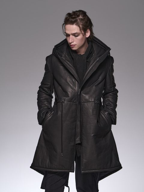 《予約品》 DeerBondingLeather ModsCoat / 鹿革ボンディングモッズコート / ブラック