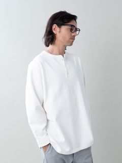 【予約品 5月6日(水) 締切】FLATSEAMME-HENLEY / ヘンリーネックカットソー / ホワイト