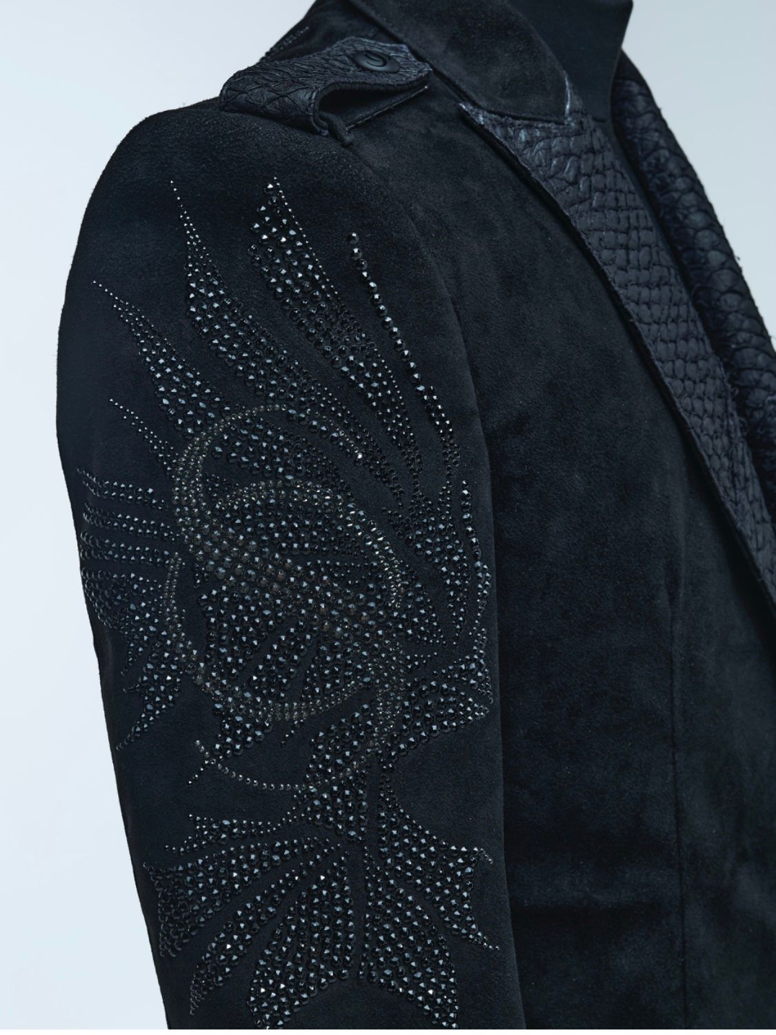 《予約品4月23日18時締め》 FishLapelPeackedJacket / ピークドジャケット  / ブラック スワロ【THE ONENESS】 8月中入荷予定