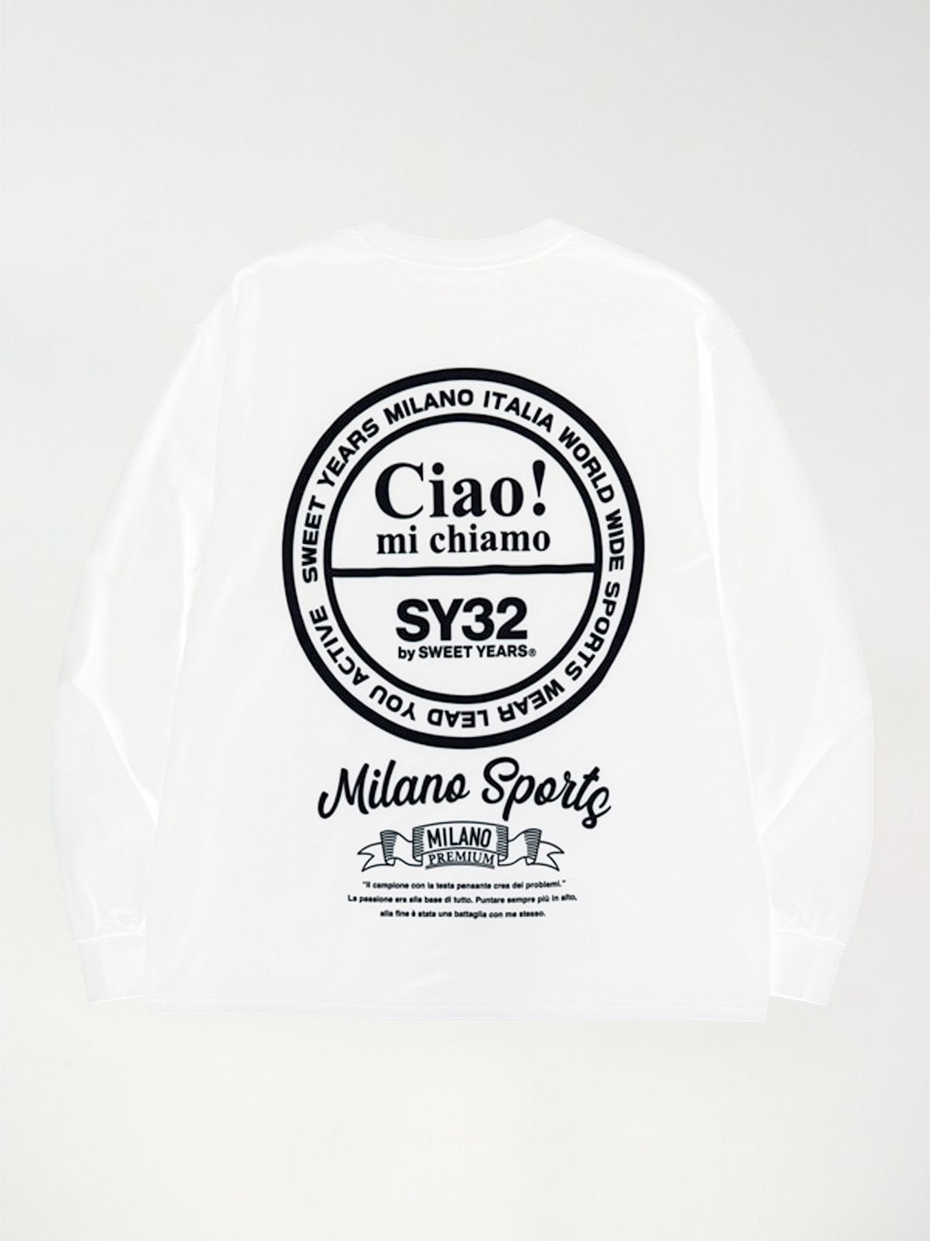 CIRCLE LOGO BACK PRINT L/S TEE / サークルロゴ バックプリント 長袖Tシャツ / ホワイト 【SY32 by SWEET YEARS】