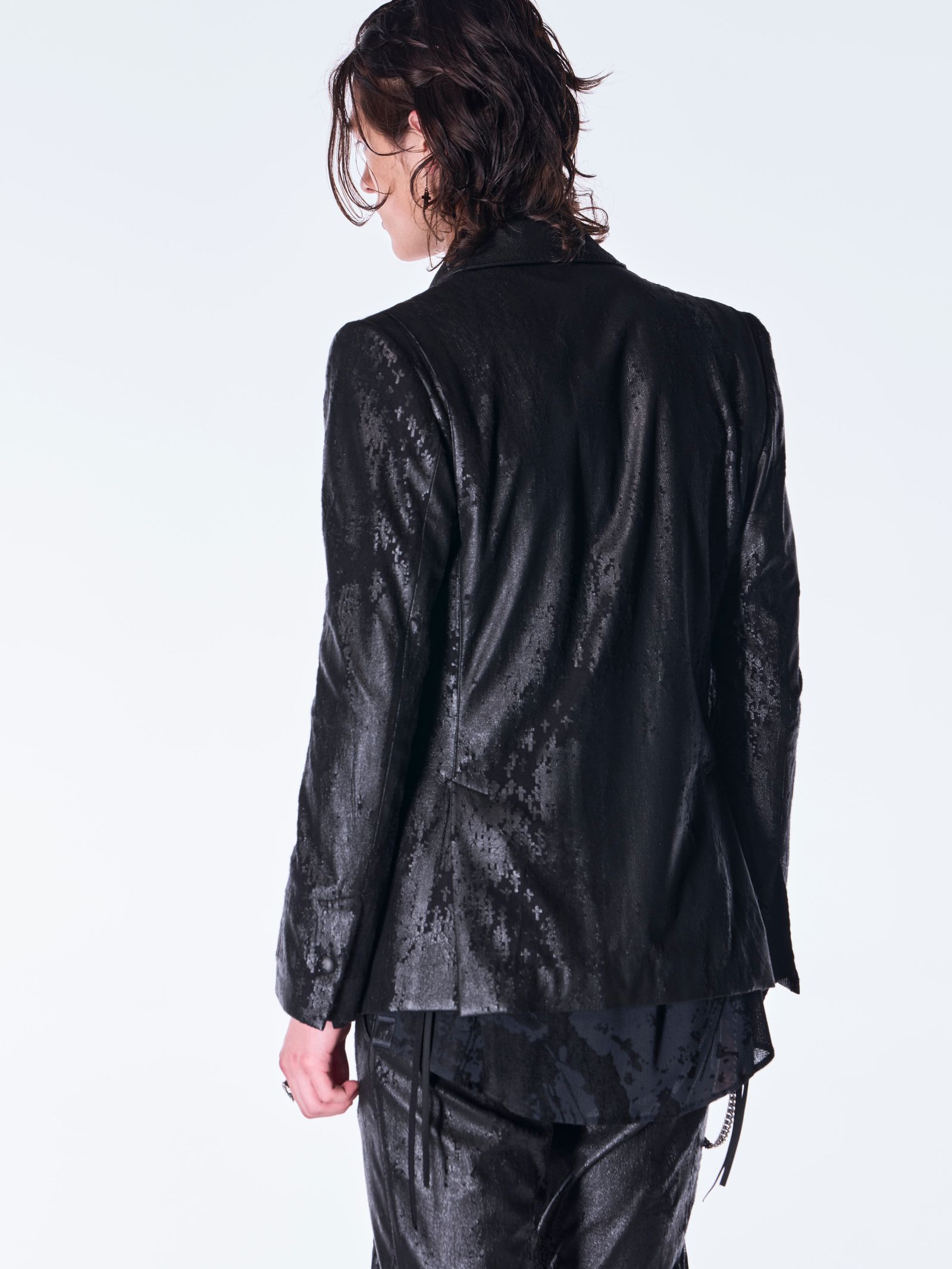 【予約品 6月29日(月) 締切】Cross Dot Fleece Peaked Jacket / ピークドラペル ジャケット / ブラック