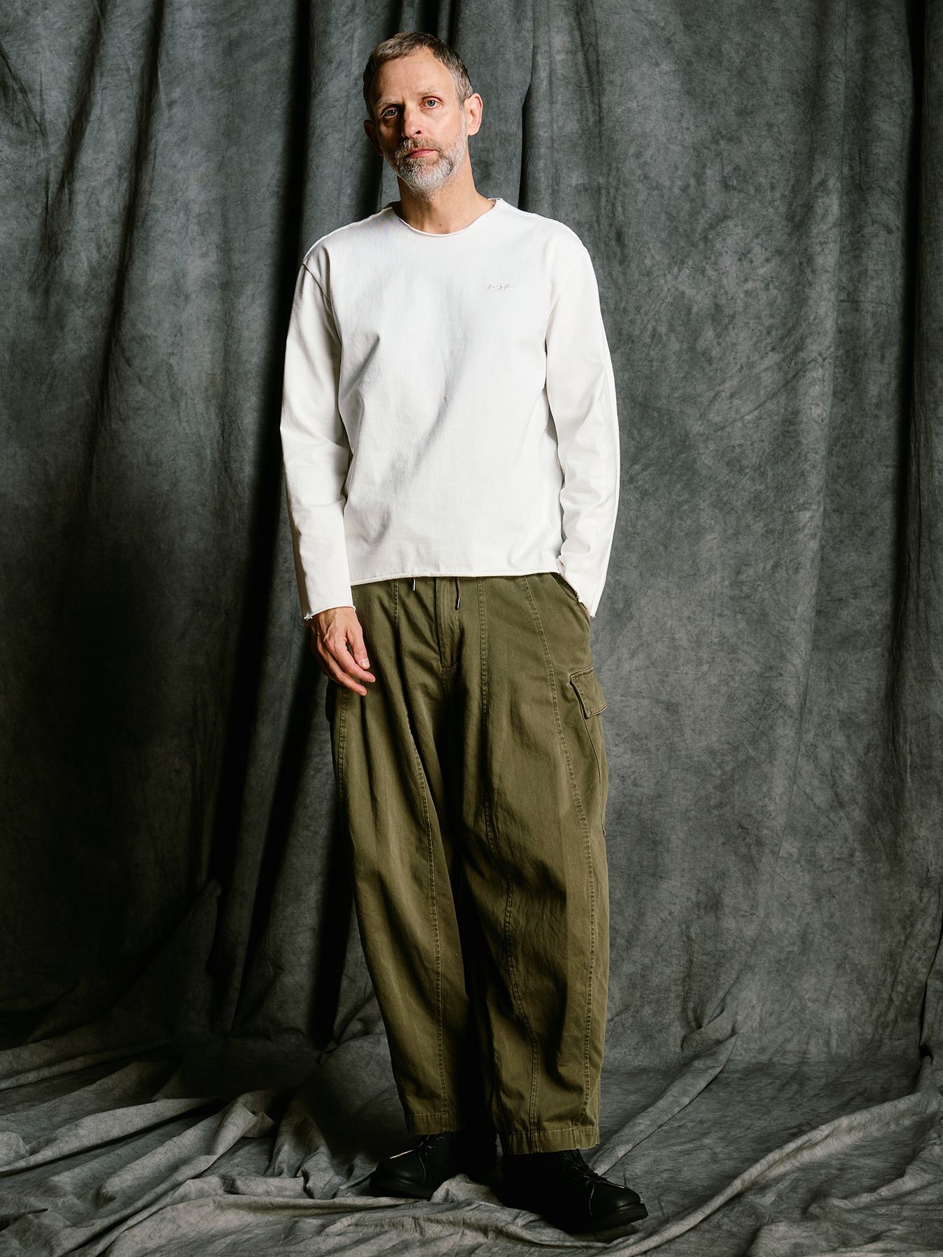 【予約品 4月19日(日) 18時締切】tight jersey cut-off L/S / タイトジャージー カットオフ ロングスリーブ / ホワイト