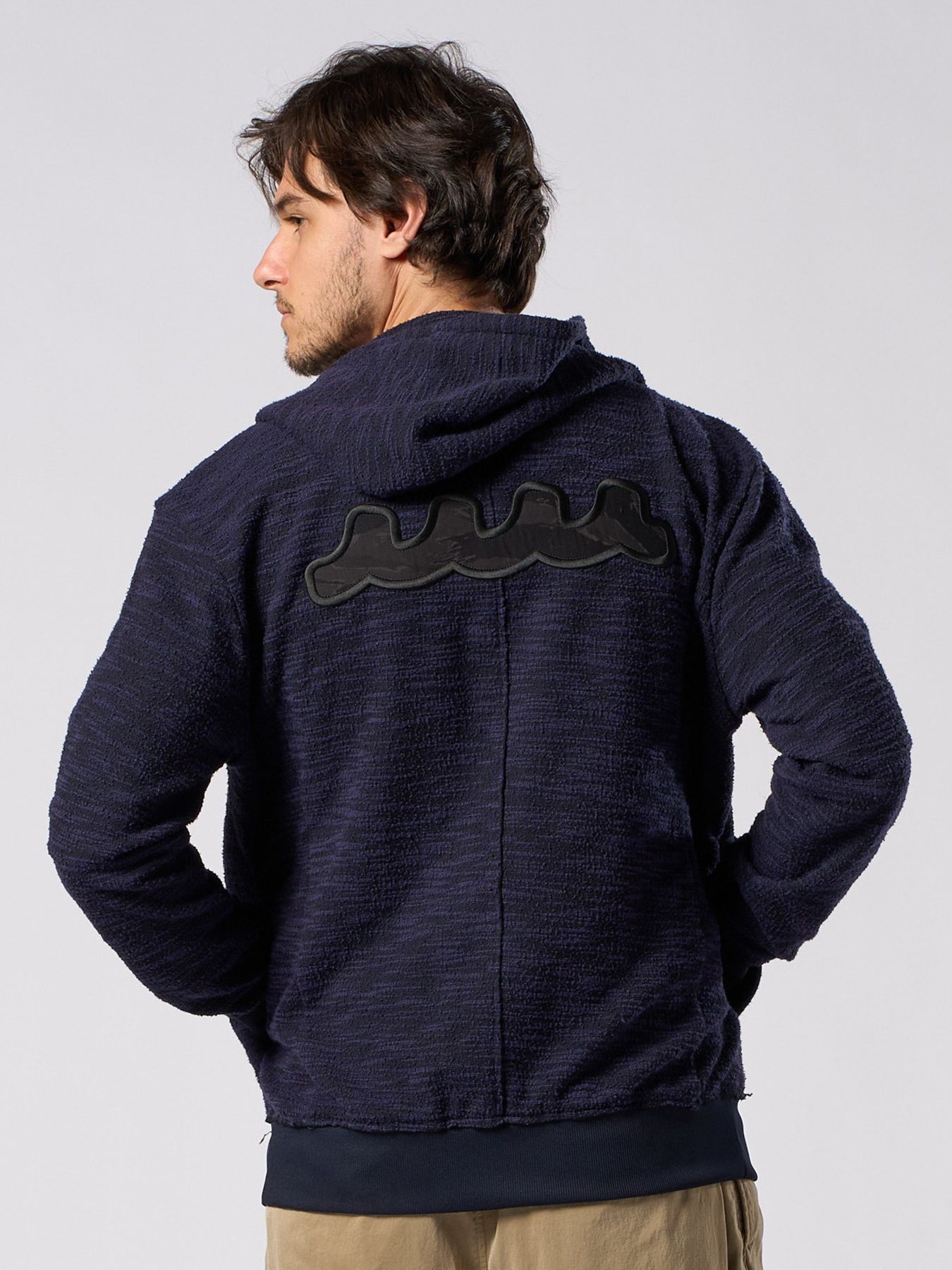 【予約品 1月25日(日) 締切】muta × wjk collection：knit jacquard relax parker / ニットジャガード リラックスパーカー / ネイビー