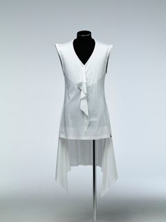 《予約品》 ViscoseOrganicTERRON / フリルノースリーブ  / ホワイト 【THE ONENESS】 5月中入荷予定