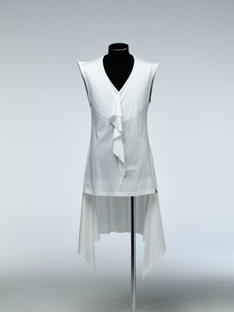 《予約品》 ViscoseOrganicTERRON / フリルノースリーブ  / ホワイト 【THE ONENESS】 5月中入荷予定