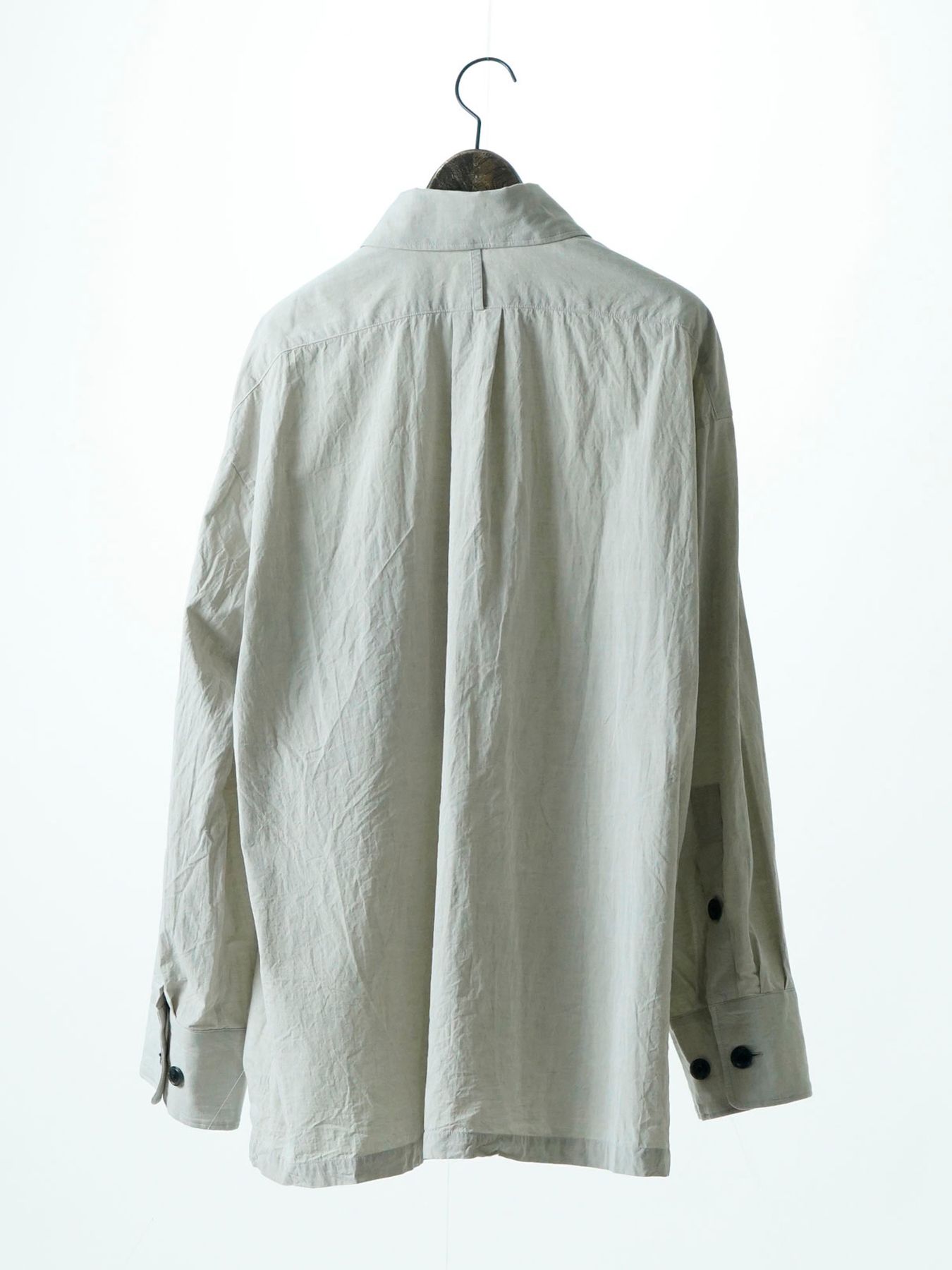 【予約品 5月7日(水)AM10時  締切】Wideline / コットンラミー ワイドシャツ / ライトグレー