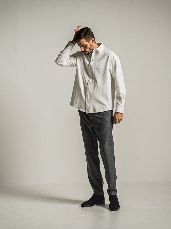 《予約9月1日18時締め》 PAT WIDE EASY PANTS  / カシミアウールパンツ / グレー