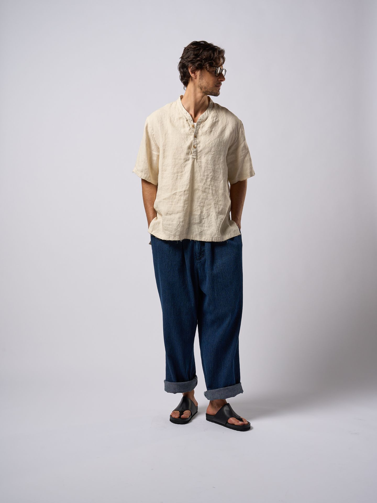 【予約品9月16日 10時締め】 smart collar pullover H/S / シャツ / ライトベージュ