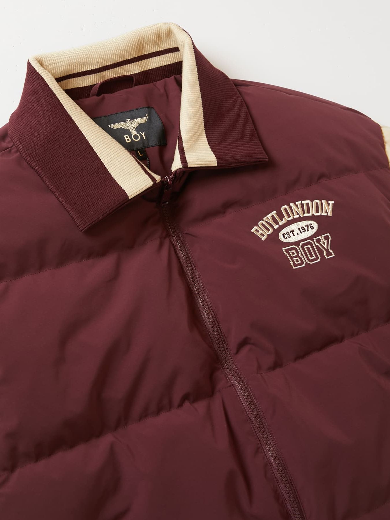 BOY STADIUM NYLON DOWN JACKET / スタジャン / ワイン