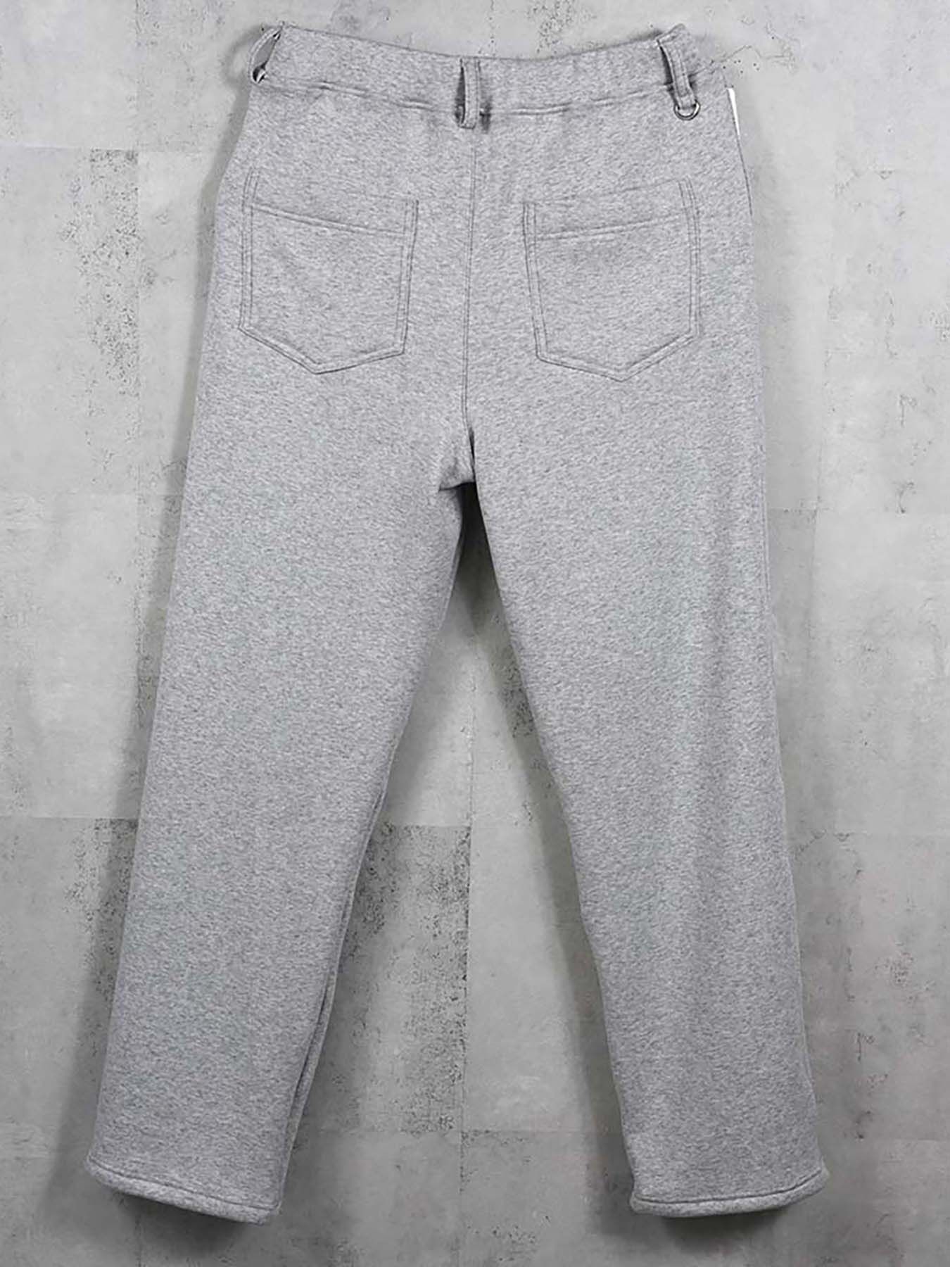 【予約品 8月31日(日) 締切】 VELOURS FLEECE WIDE TUCK PANTS / ベロアフリース ワイドタックパンツ / グレー